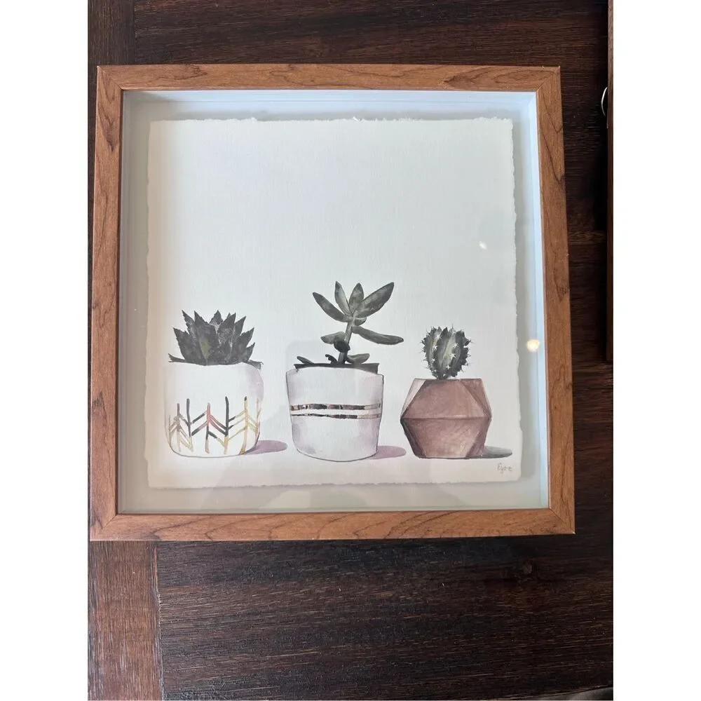 Set of 3 potted succulent prints